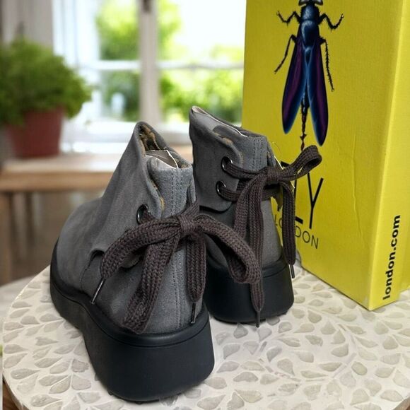 Fly London MEBS189FLY Oil Suede Leather Diesel Tie Ankle Boots Women’s 7 EU 38 - Picture 7 of 16